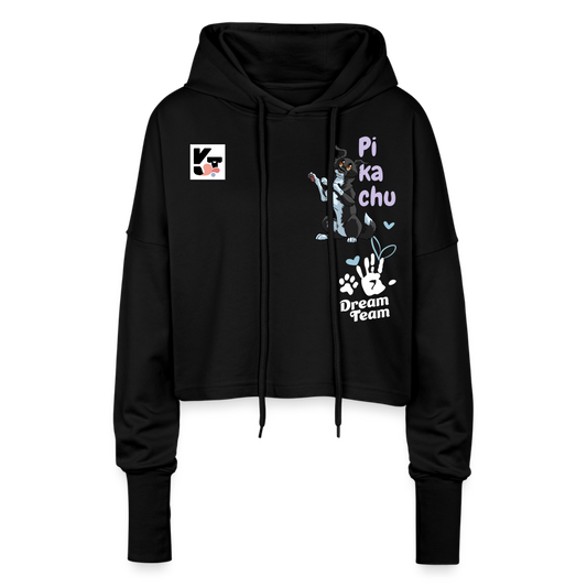 Cropped Frauen Hoodie pika - Schwarz