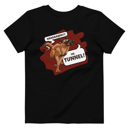 Bio Kids-T-Shirt "Tunnel Malinois" von Klexgetier