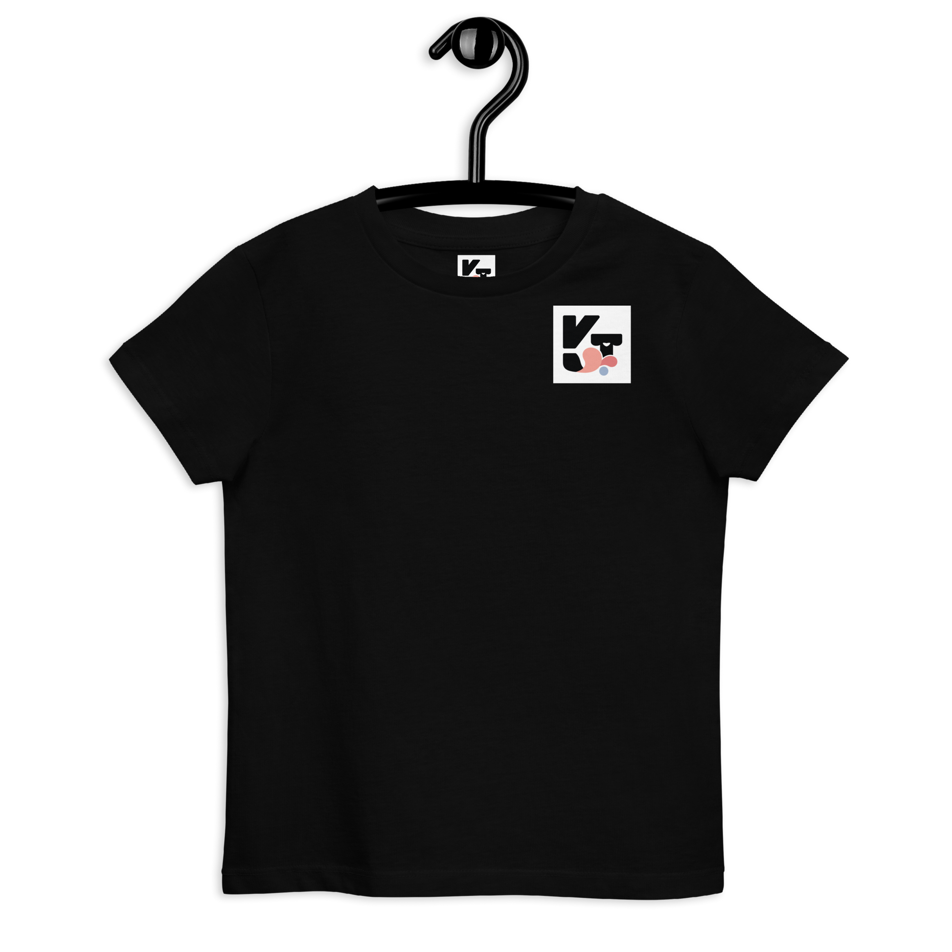 Bio Kids-T-Shirt "Hütehunde" - Schwarzes T-Shirt mit stilisiertem Schäferhund-Logo von Klexgetier, dem Webshop für Hundeliebhaber und Sportbegeisterte.