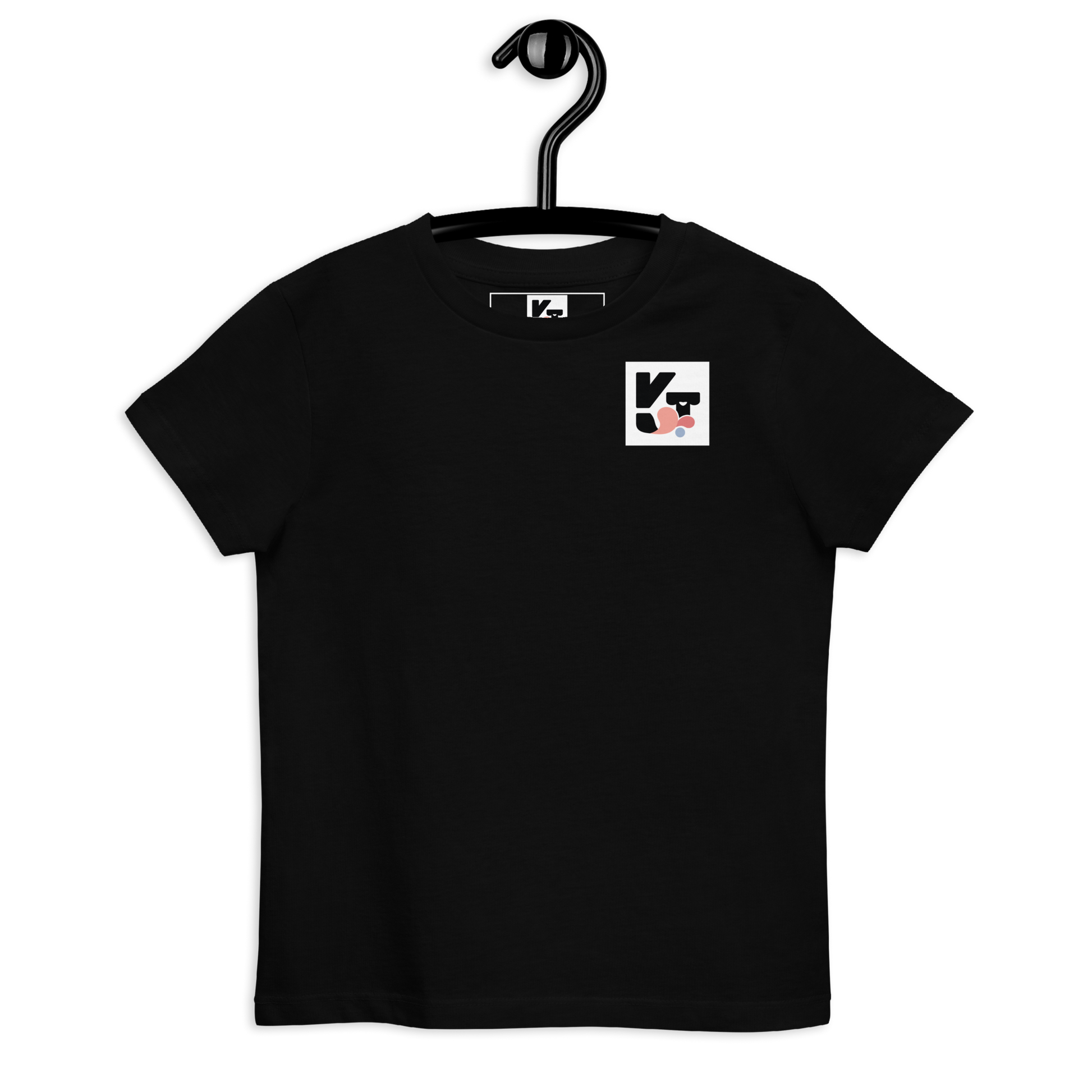 Hochwertige Bio Kids-T-Shirt "Wocker" von Klexgetier - in Schwarz mit einzigartigem, minimalistischem Logo-Design.