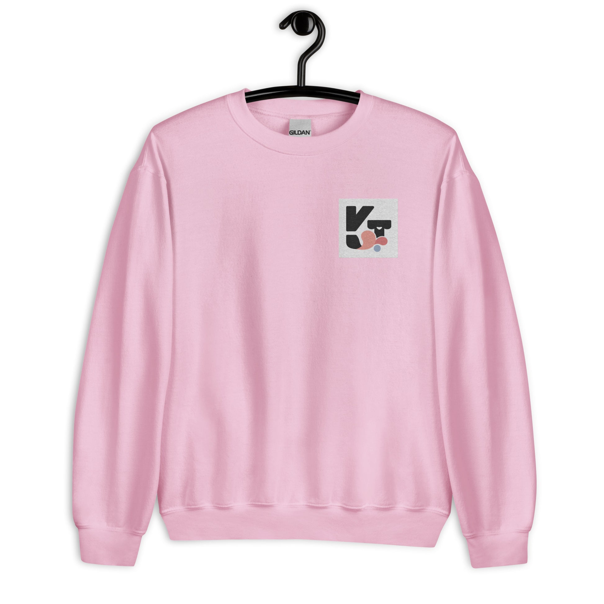 Modischer Unisex-Sweatshirt in rosa mit dem Logo-Aufdruck der Marke "Klexgetier". Praktisches Oberteil für den Freizeit- und Sportbereich mit angenehmem Tragekomfort.