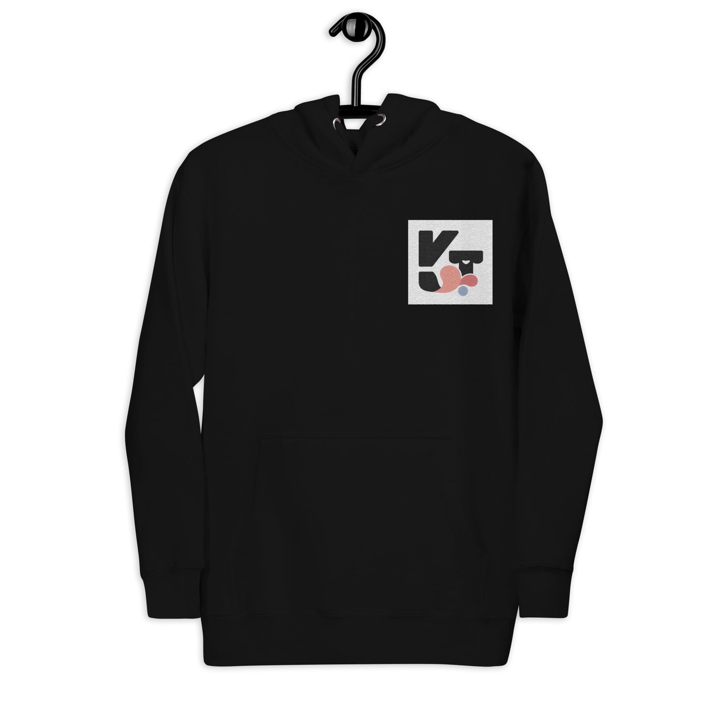 Modischer Unisex-Kapuzenpullover "Shake it" der Marke Klexgetier mit grafischem Logo-Design in Schwarz