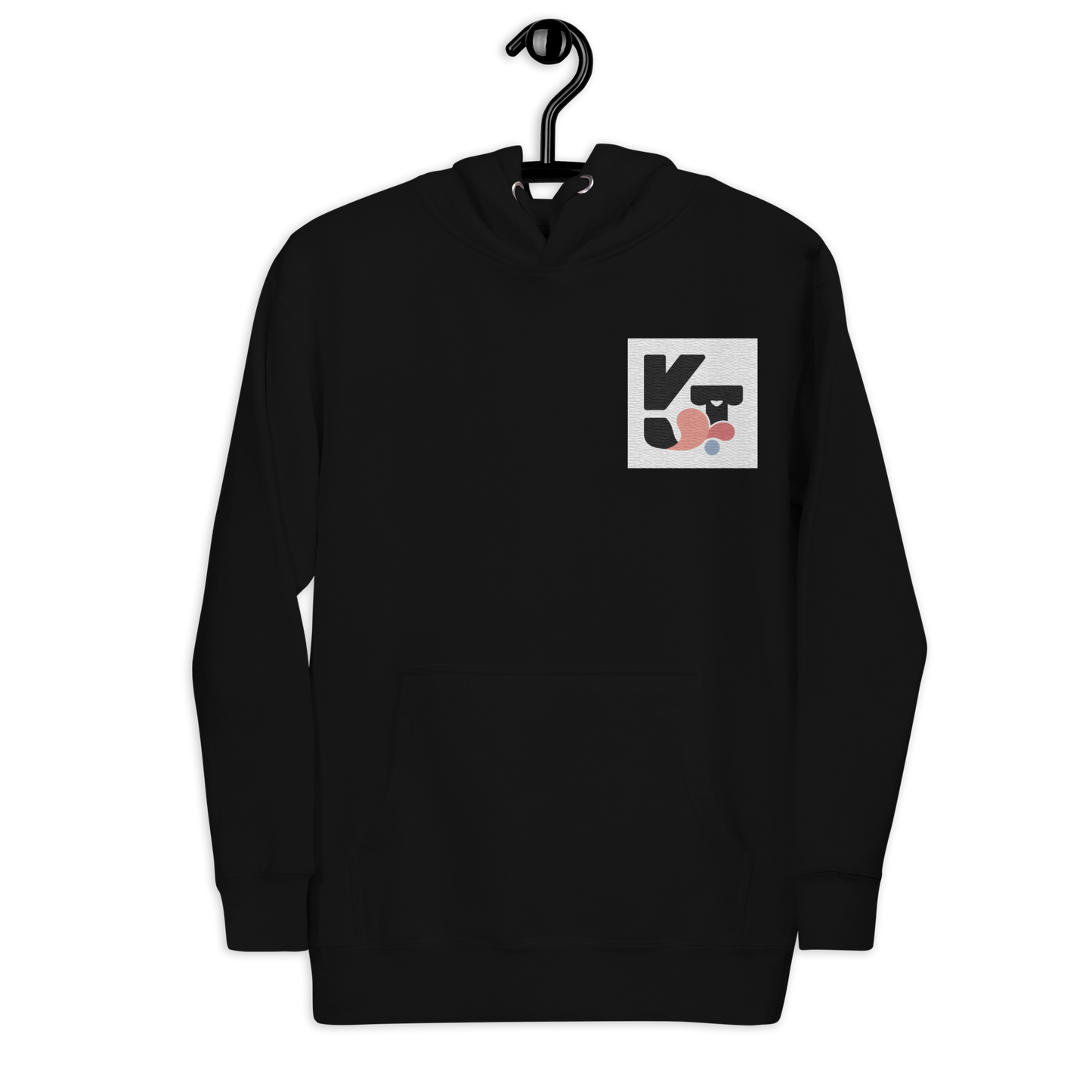 Unisex-Kapuzenpullover "Small Things Shelties" von Klexgetier. Stylisches schwarzes Design mit grafischem Logo auf der Vorderseite.