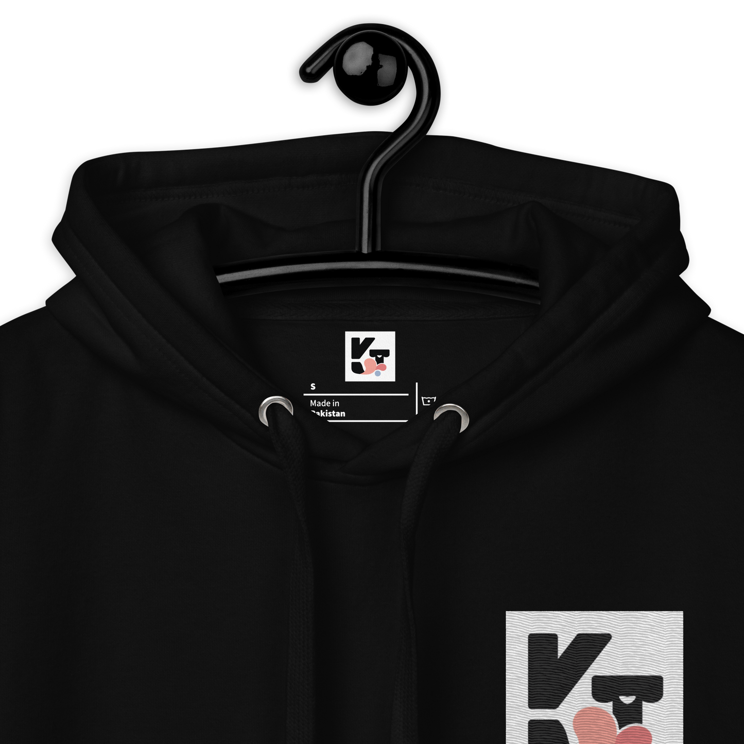 Unisex Kapuzenpullover "Hütehund" aus dem Webshop Klexgetier. Schwarze Farbe mit Logo und Aufschrift. Modisches Sportswear-Accessoire für Hundeliebhaber und Agility-Fans.