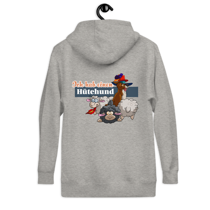 Unisex-Kapuzenpullover "Hütehund" von Klexgetier
Ein grauer, bequemer Kapuzenpullover mit niedlicher Grafik von einem Hirthund und anderen Haustieren. Ideal für Hundebesitzer und Sportbegeisterte in der Klexgetier Webshop-Community.