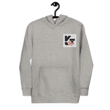 Unisex-Kapuzenpullover mit Aufdruck des Klexgetier-Logos in modernem, grafischem Design