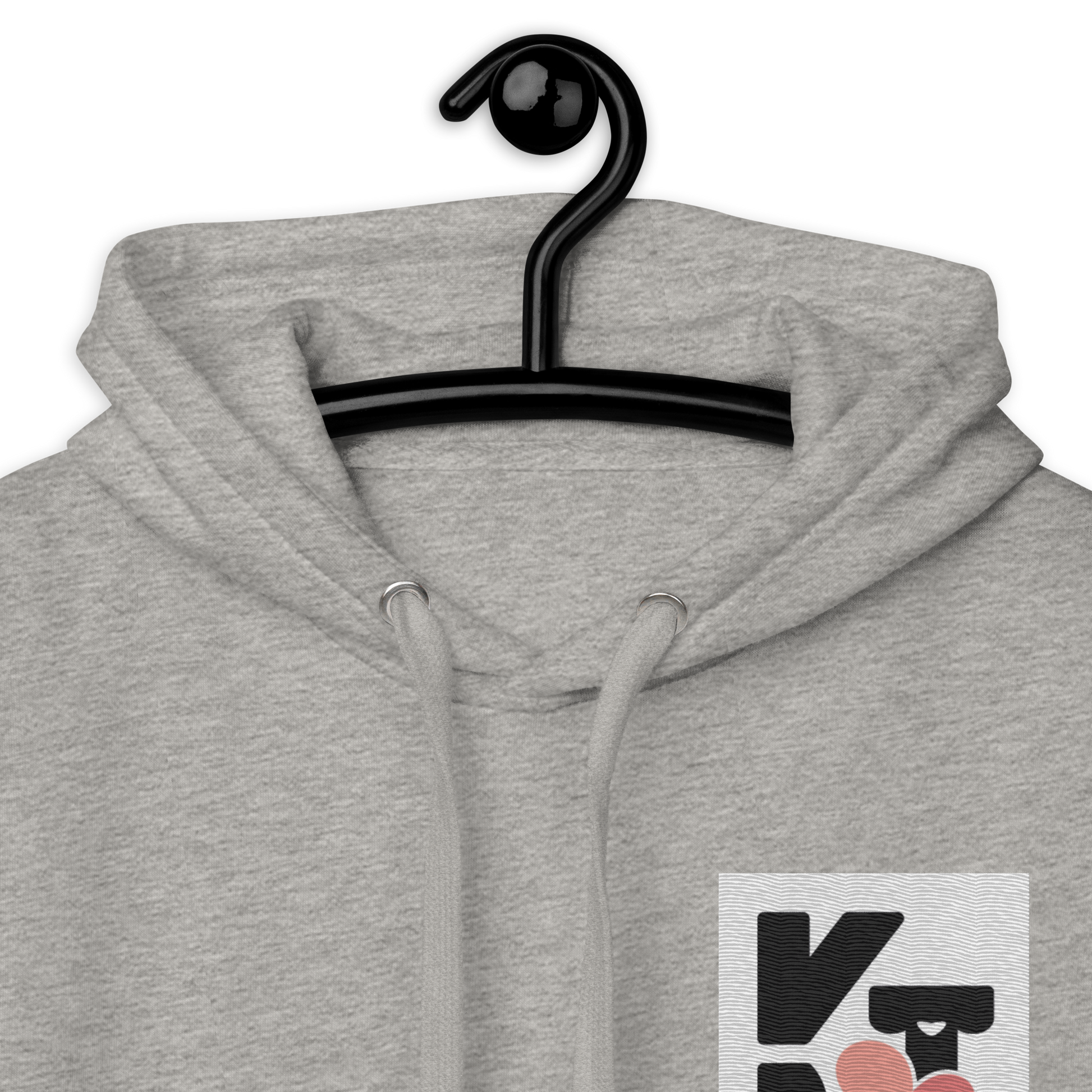 Unisex-Kapuzenpullover "Just one Sheltie" von Klexgetier. Grauer Hoodie mit schwarzem Kapuzenzug und Motiv auf der Vorderseite.