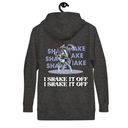 Unisex-Kapuzenpullover "Shake it" von Klexgetier
Modischer Kapuzenpullover mit graphischen Prints und Aufdrucken. Das Design zeigt einen motivierenden Spruch und ein druckendes Hundebild. Ideal für aktive Hundebesitzer.