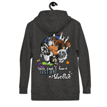 Unisex-Kapuzenpullover "Just one Sheltie"
Farbenfroher und lustiger Hundehaufen mit verschiedensten Rassen, die den modischen, grauen Kapuzenpullover von Klexgetier zieren.