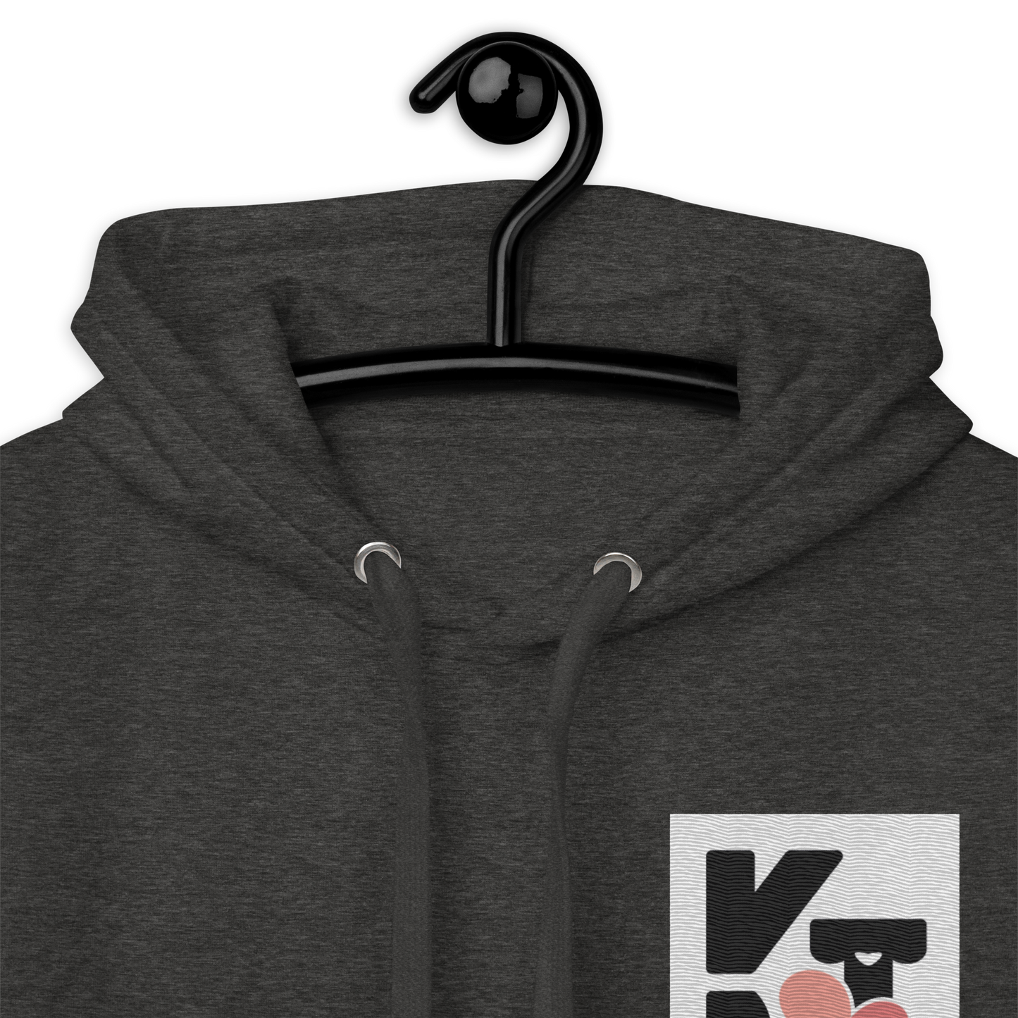 Grauer Unisex-Kapuzenpullover mit Klexgetier-Logo