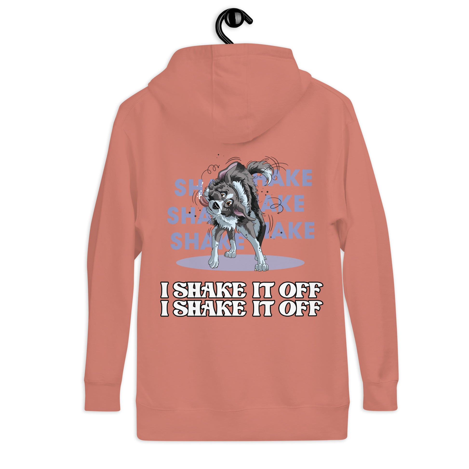 Unisex-Kapuzenpullover "Shake it" von Klexgetier
Ein trendiger Kapuzenpullover mit stylischem Hundemotiv und Aufschrift "I shake it off, I shake it off". Perfekt für Hundeliebhaber und Sportbegeisterte.