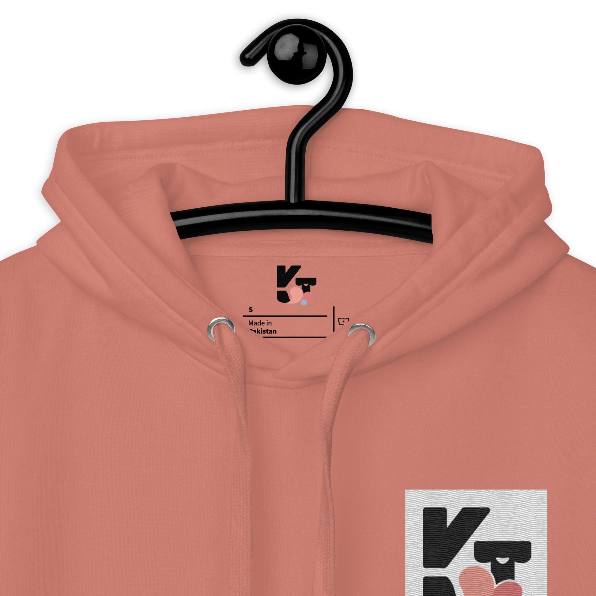 Unisex-Hoodie "Hütehund" von Klexgetier - Eleganter Sportpullover für Hundesport-Enthusiasten in zartem Apricot-Ton mit Logoaufdruck