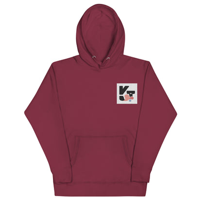 Hochwertiger unisex-Kapuzenpullover "Shake it" von der Marke Klexgetier in einem eleganten Bordeaux-Rot. Mit praktischer Fronttasche und dem markanten Klexgetier-Logo. Ideal für Hundeliebhaber und Sportbegeisterte im Agility Hundesport.