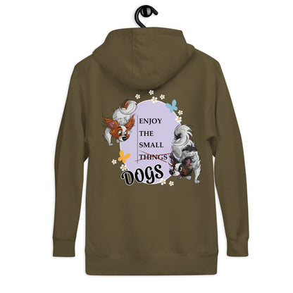 Unisex-Kapuzenpullover "Enjoy the Small Things Dogs"

Der hochwertige Unisex-Kapuzenpullover von Klexgetier zeigt verschiedene niedliche Hunde-Illustrationen und den motivierenden Slogan "Enjoy the Small Things Dogs". Mit diesem stilvollen und bequemen Oberteil können Hundebesitzer und -fans ihre Liebe zu ihren Vierbeingern zum Ausdruck bringen.