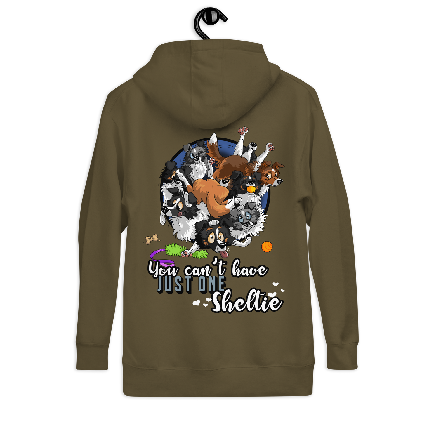 Unisex-Kapuzenpullover mit "Just one Sheltie"-Motiv