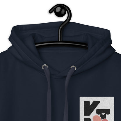 Modischer Unisex-Kapuzenpullover "Runnings Pink" von Klexgetier. Das sportliche Design mit Logoprint bietet Komfort und Stil für Hundeliebhaber und Agility-Enthusiasten.