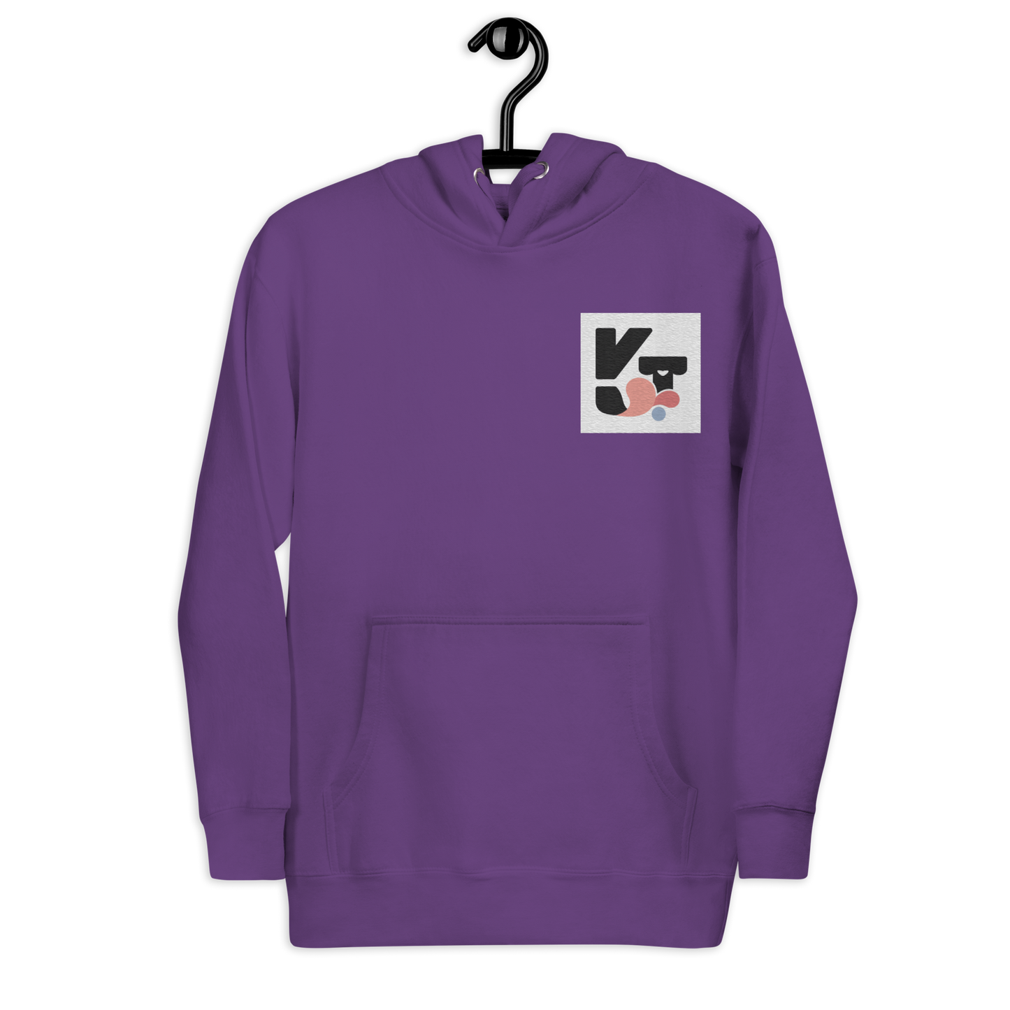 Unisex-Kapuzenpullover mit Markenlogo von "Klexgetier" in lila Farbe