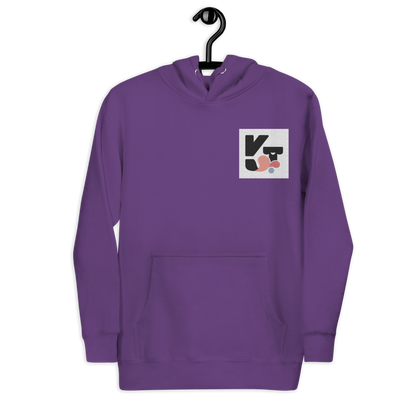 Unisex-Kapuzenpullover mit Markenlogo von "Klexgetier" in lila Farbe