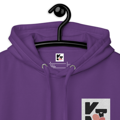 Lila Unisex-Kapuzenpullover "Hütehund" von Klexgetier
Der purpurfarbene Kapuzenpullover mit dem Aufdruck eines Hundes ist ideal für Hundebesitzer und Sportbegeisterte im Bereich Agility.