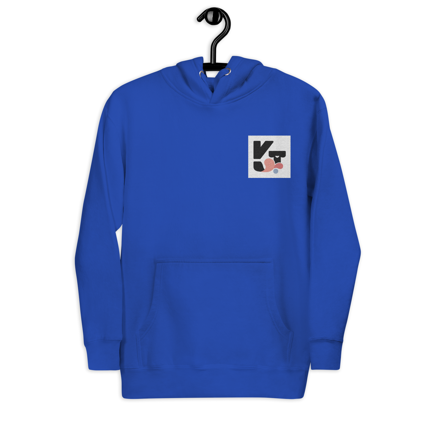 Unisex-Kapuzenpullover "Hütehund" von Klexgetier
Ein blauer Unisex-Kapuzenpullover mit einem Grafikpatch des Klexgetier-Logos in einem quadratischen Rahmen.