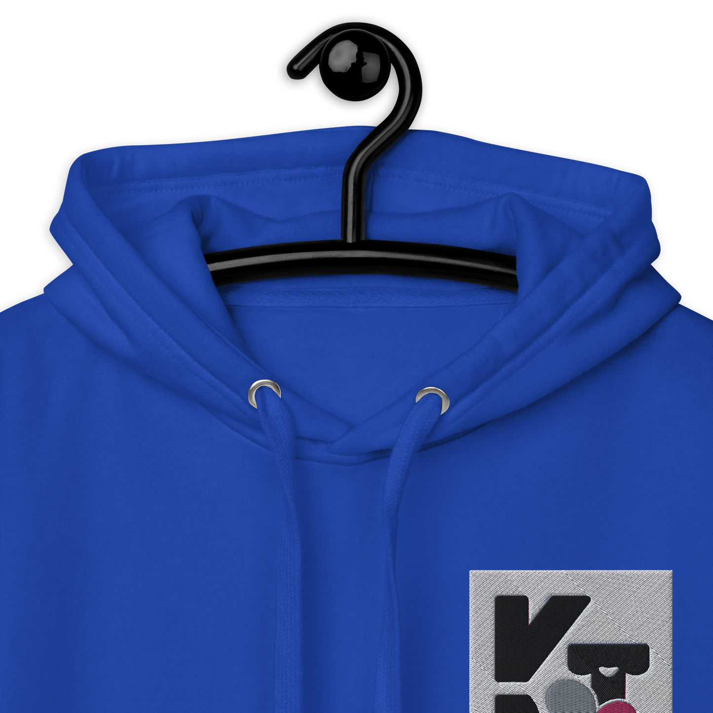 Blauer Unisex-Kapuzenpullover mit Tunneldruck eines Border Collies von Klexgetier