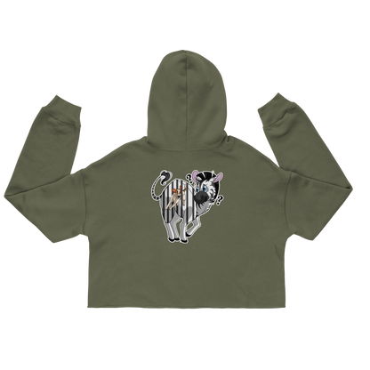 Crop-Hoodie "Zebra" - Trendiger Pullover mit Kapuze, gefertigt aus hochwertigem Material. Das auffallende Zebraprint-Design verleiht dem Piece seinen einzigartigen Stil. Perfekt für sportliche und lässige Outfits von Hundebesitzern und Agility-Fans.