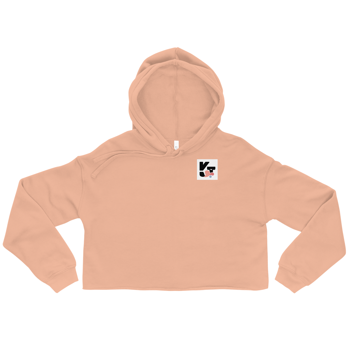 Crop-Hoodie "Tunnel Malinois" von Klexgetier - ein sportliches, orangenfarbenes Oberteil mit Kapuze und dem markanten Logo der Marke.