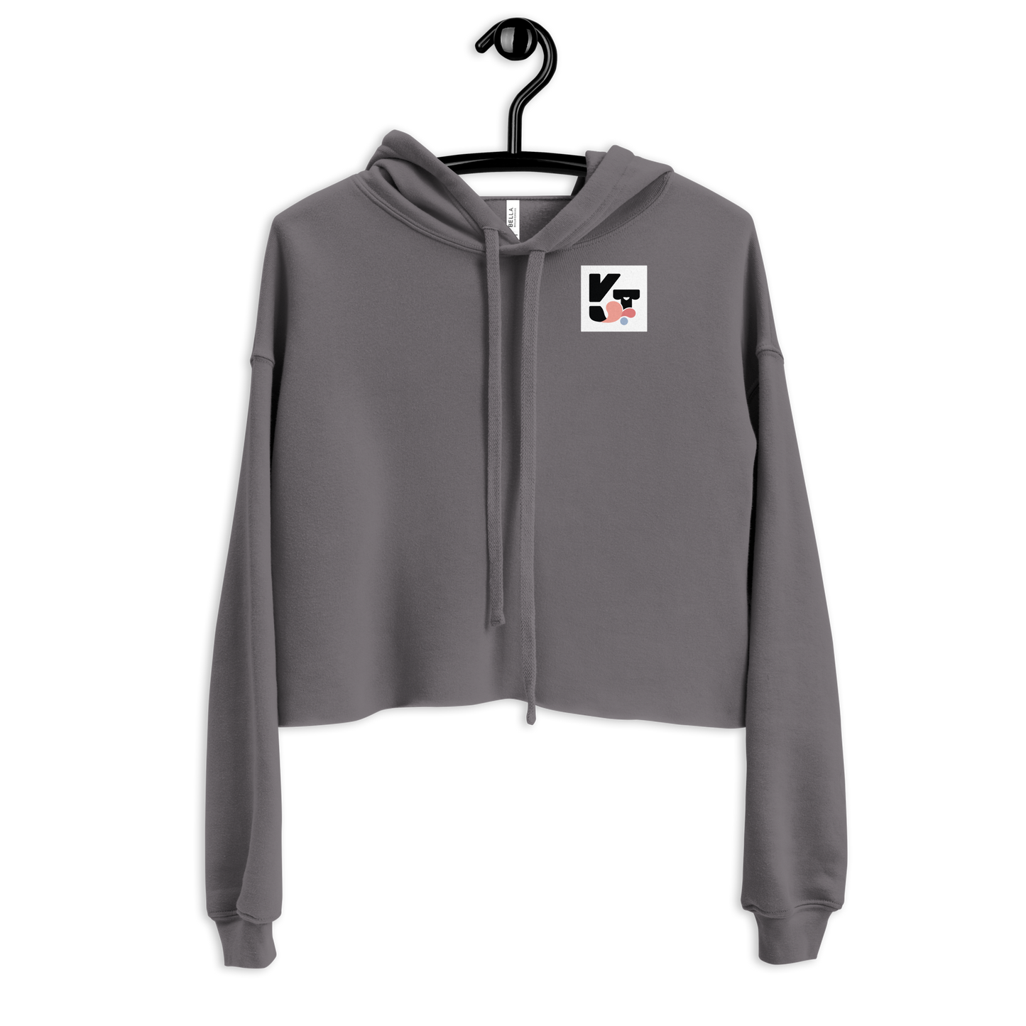 Graues Klexgetier Crop-Hoodie "Tadaa" mit Kapuze und Logo - casual sportlicher Stil für Hundehalter und Agility-Sportler